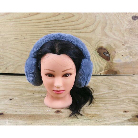 New C.C. Ear Muffs Blue Faux Fur Sherpa - Picture 1 of 4